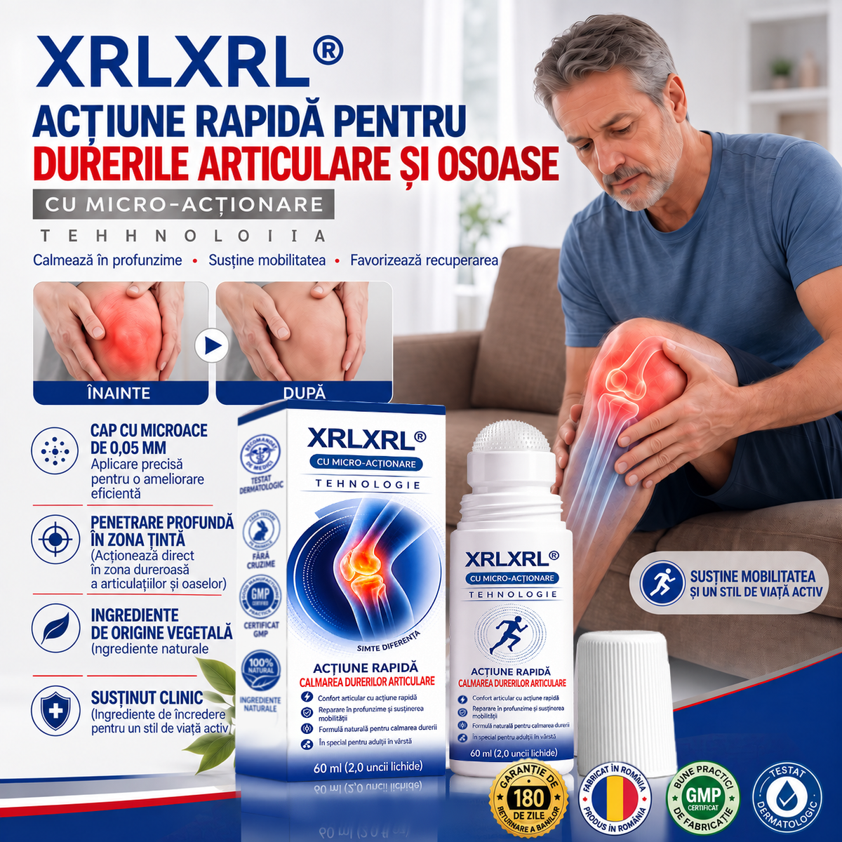 🌿𝑿𝑹𝑳𝑿𝑹𝑳®👨‍⚕️ TEHNOLOGIE ORTOPEDICĂ DE NOUĂ GENERAȚIE Rulou regenerant pentru oase și articulații cu microace de 0,05 mm